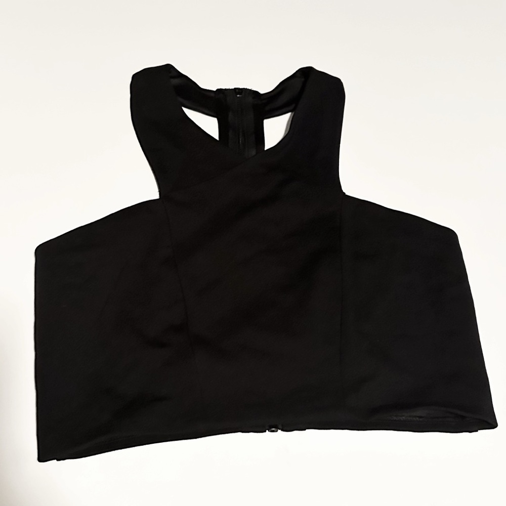 Express Black Zip Up Crop Top Size Medium